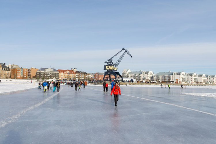 Isbanen i Luleå sentrum